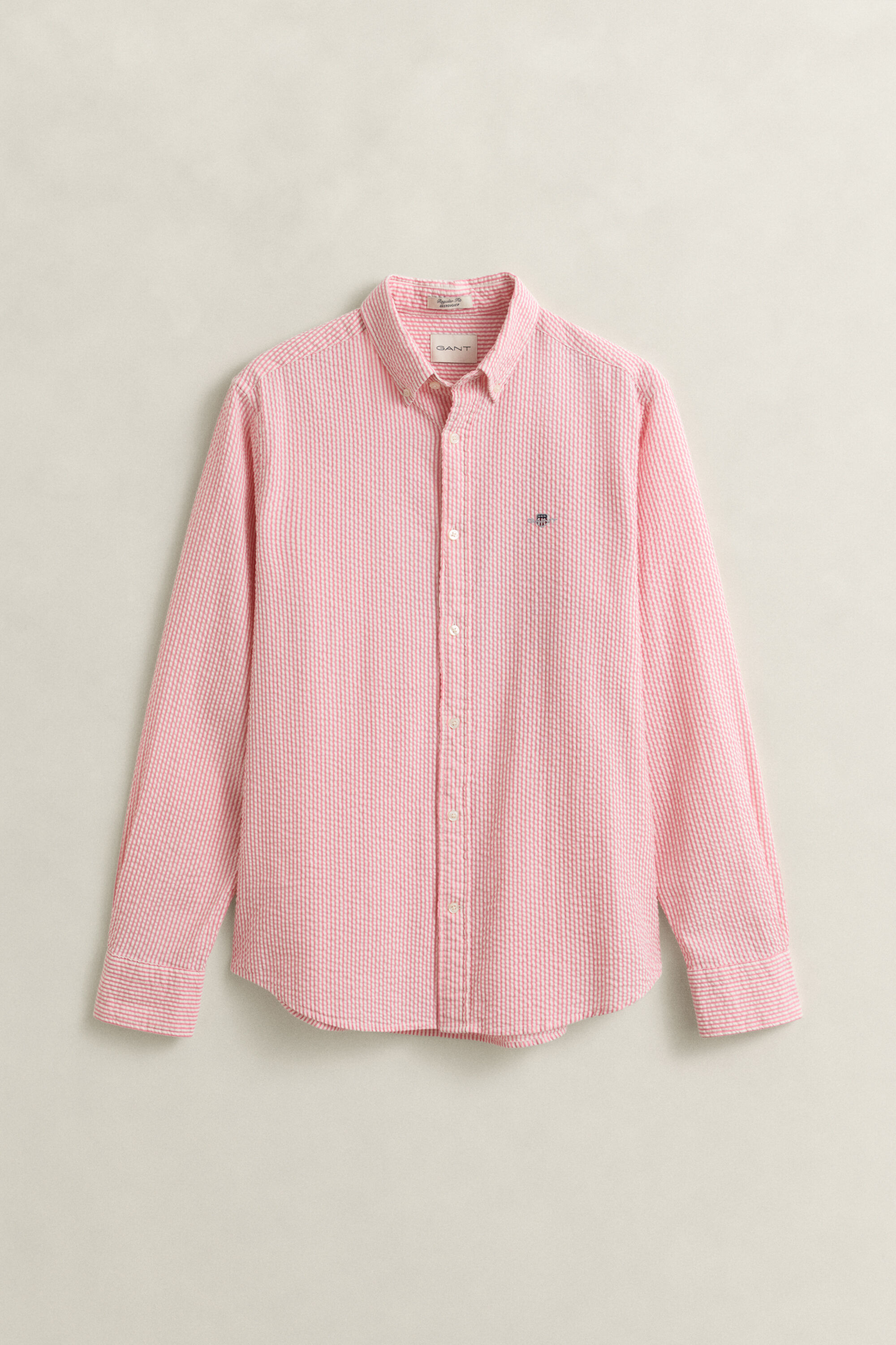 Camicia seersucker a righe regular fit