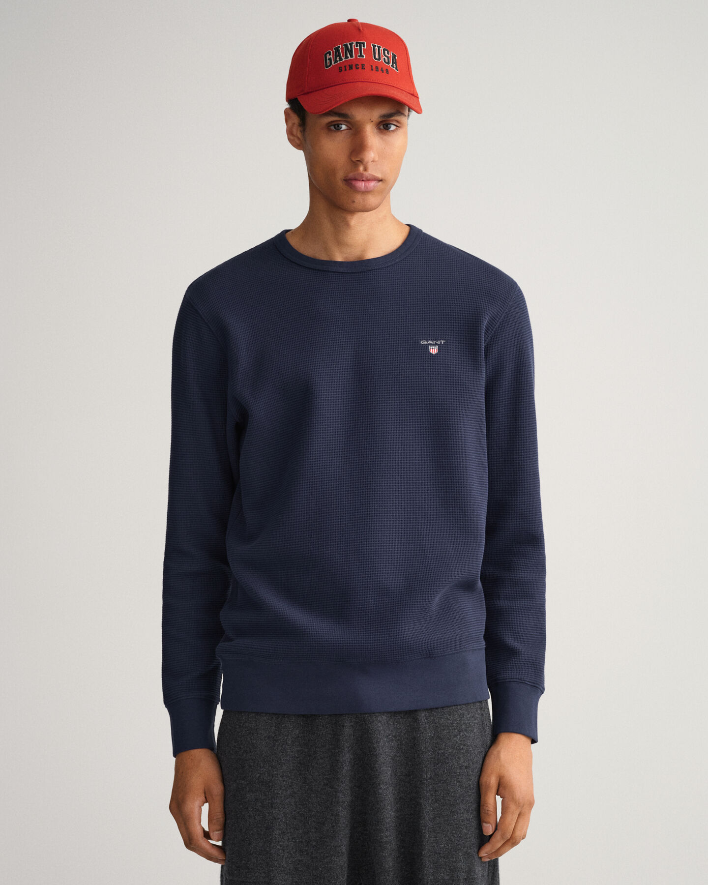 Felpa girocollo Waffle