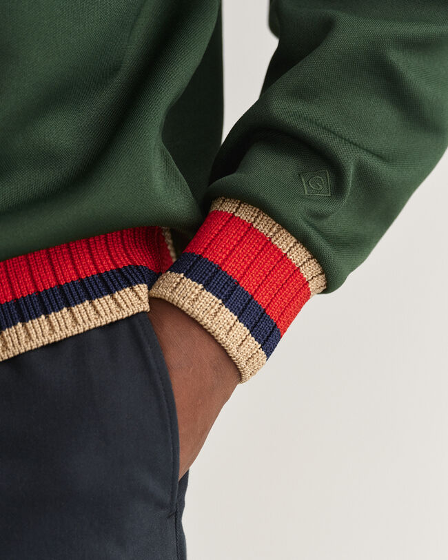 Rugger di felpa con colletto in maglia