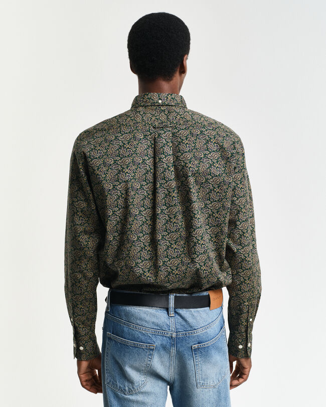 Camicia a righe con stampa cashmere regular fit