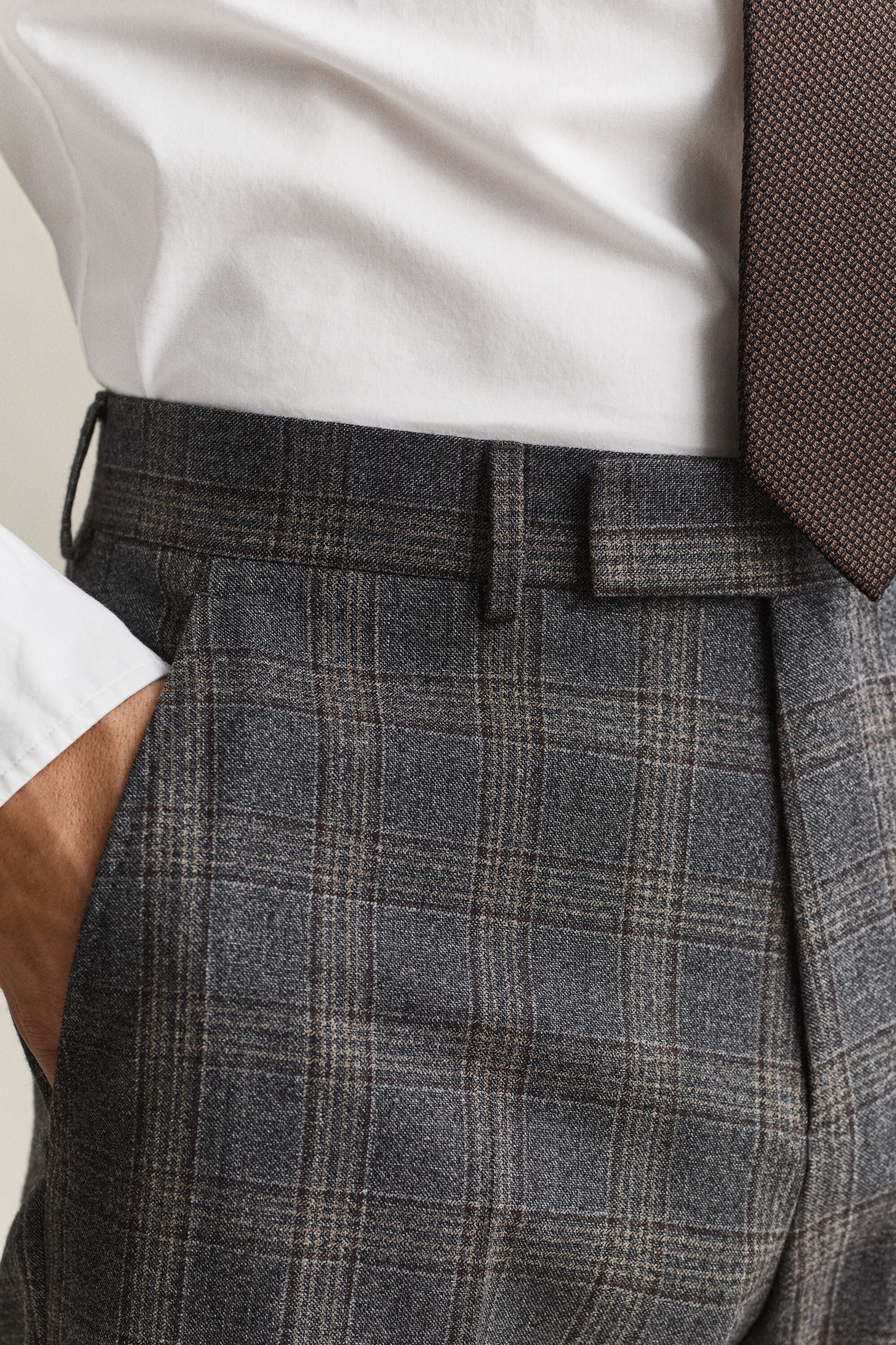 Pantaloni da abito a quadri Glen