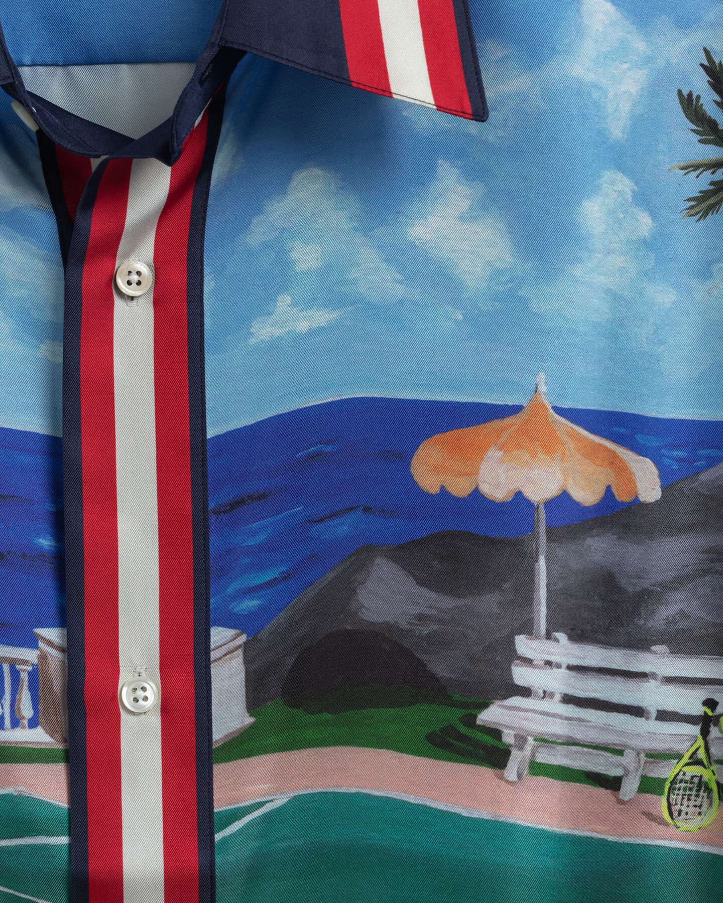 Camicia Scenery in seta a maniche corte relaxed fit