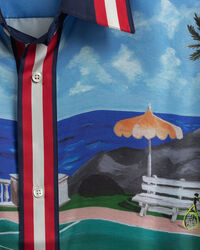 Camicia Scenery in seta a maniche corte relaxed fit