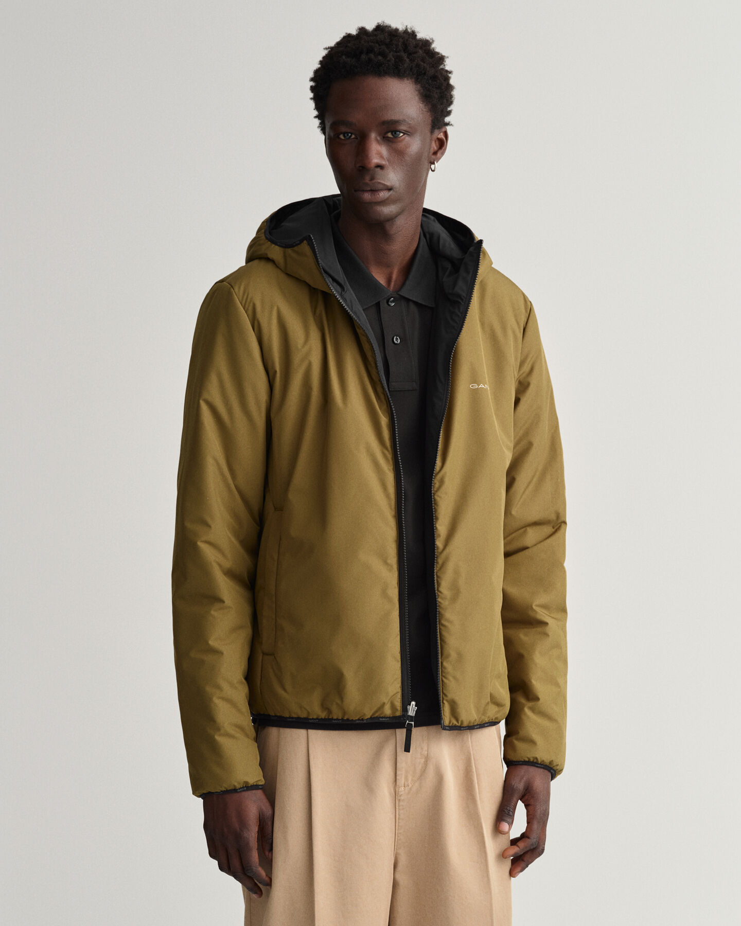 Giacca con cappuccio double-face