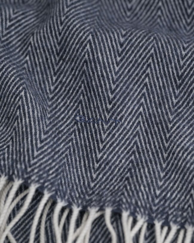 Sciarpa in lana con motivo a spina di pesce