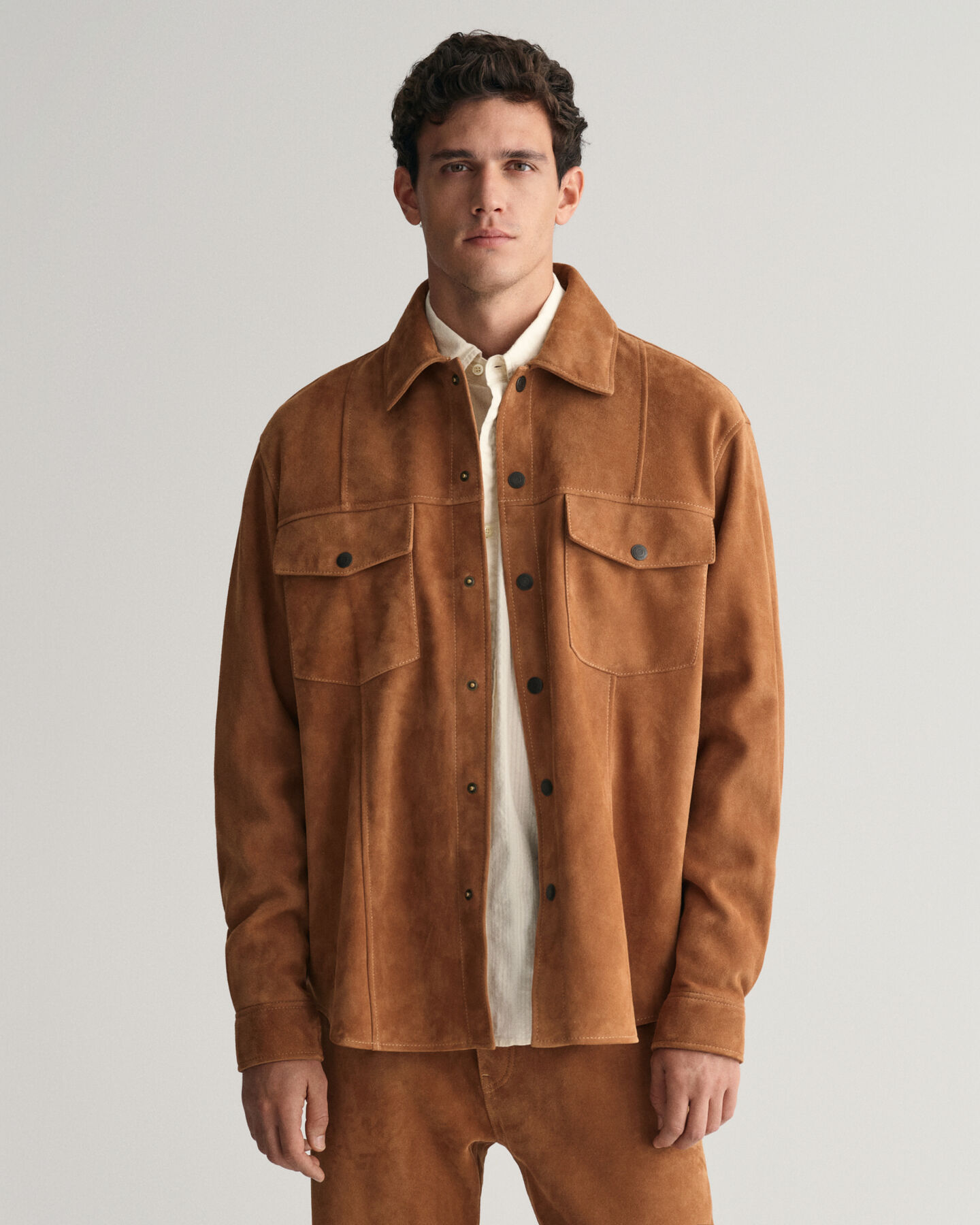 Camicia in camoscio oversize