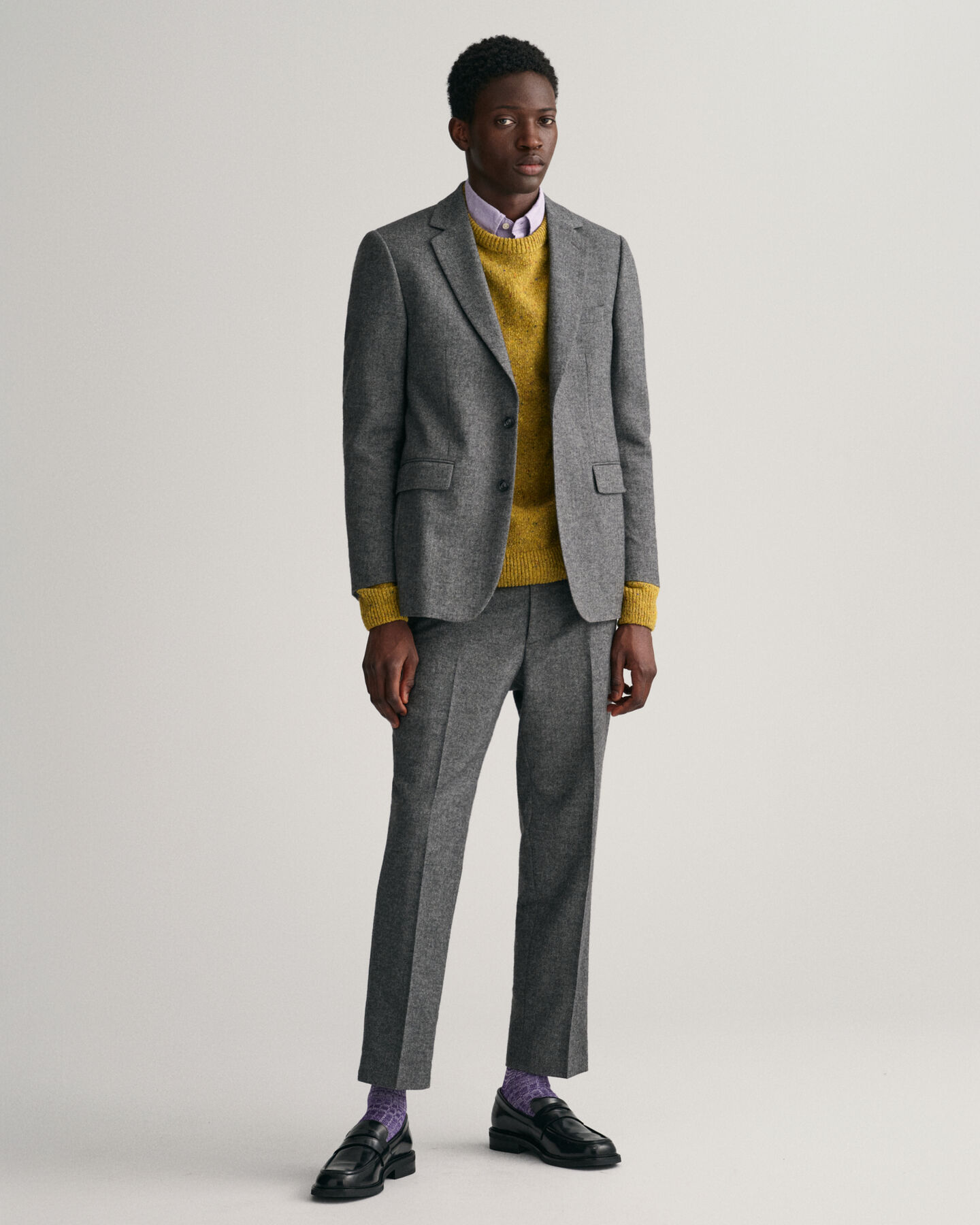 Blazer da abito con motivo a spina di pesce