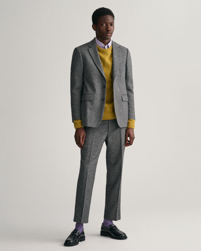 Blazer da abito con motivo a spina di pesce