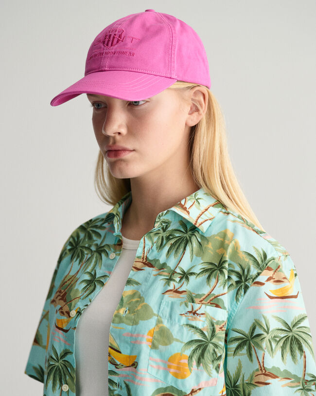 Camicia a maniche corte in cotone Palm Print Teens