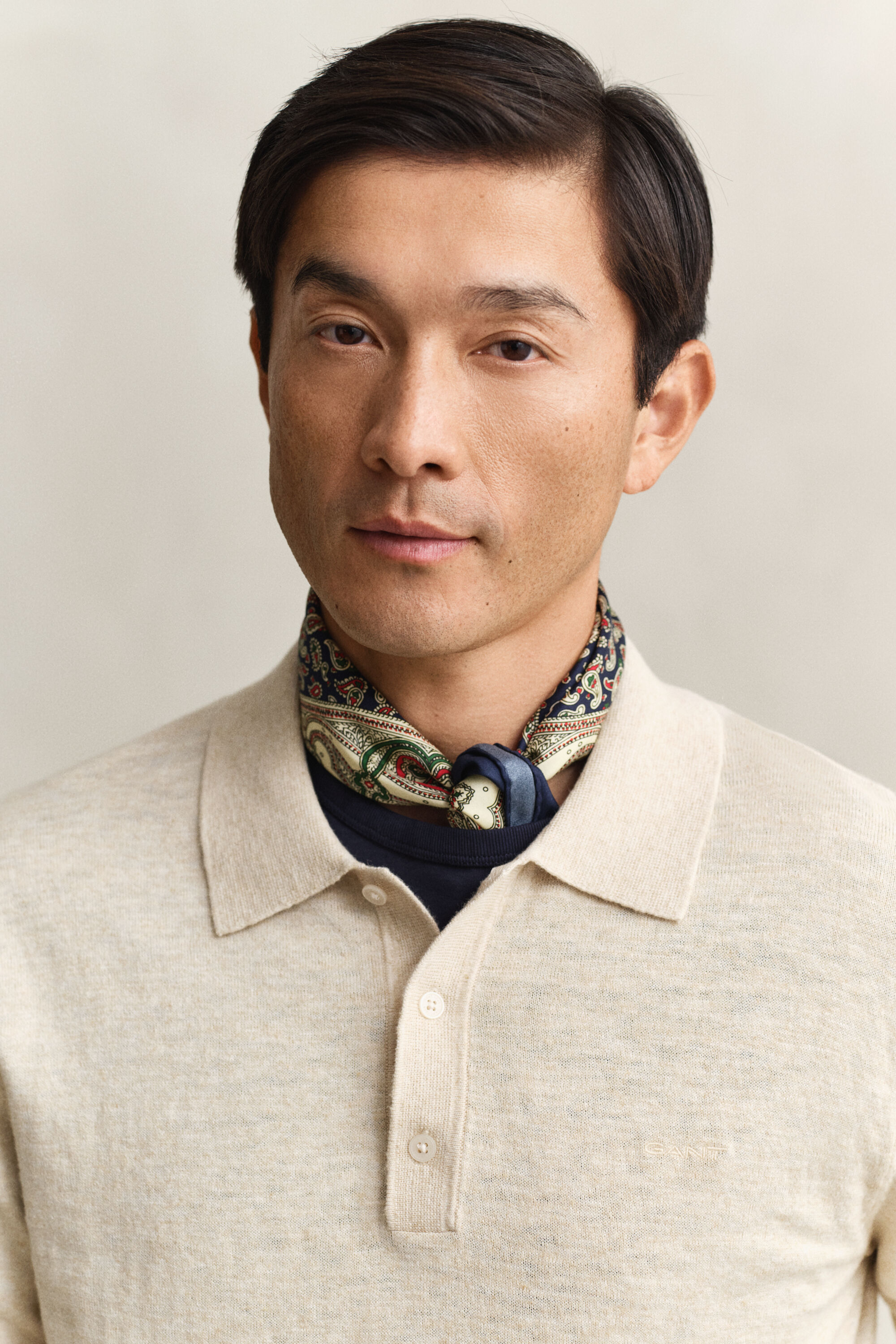 Polo in cotone fiammato mélange