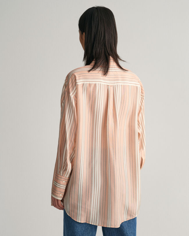 Camicia in seta a righe oversize