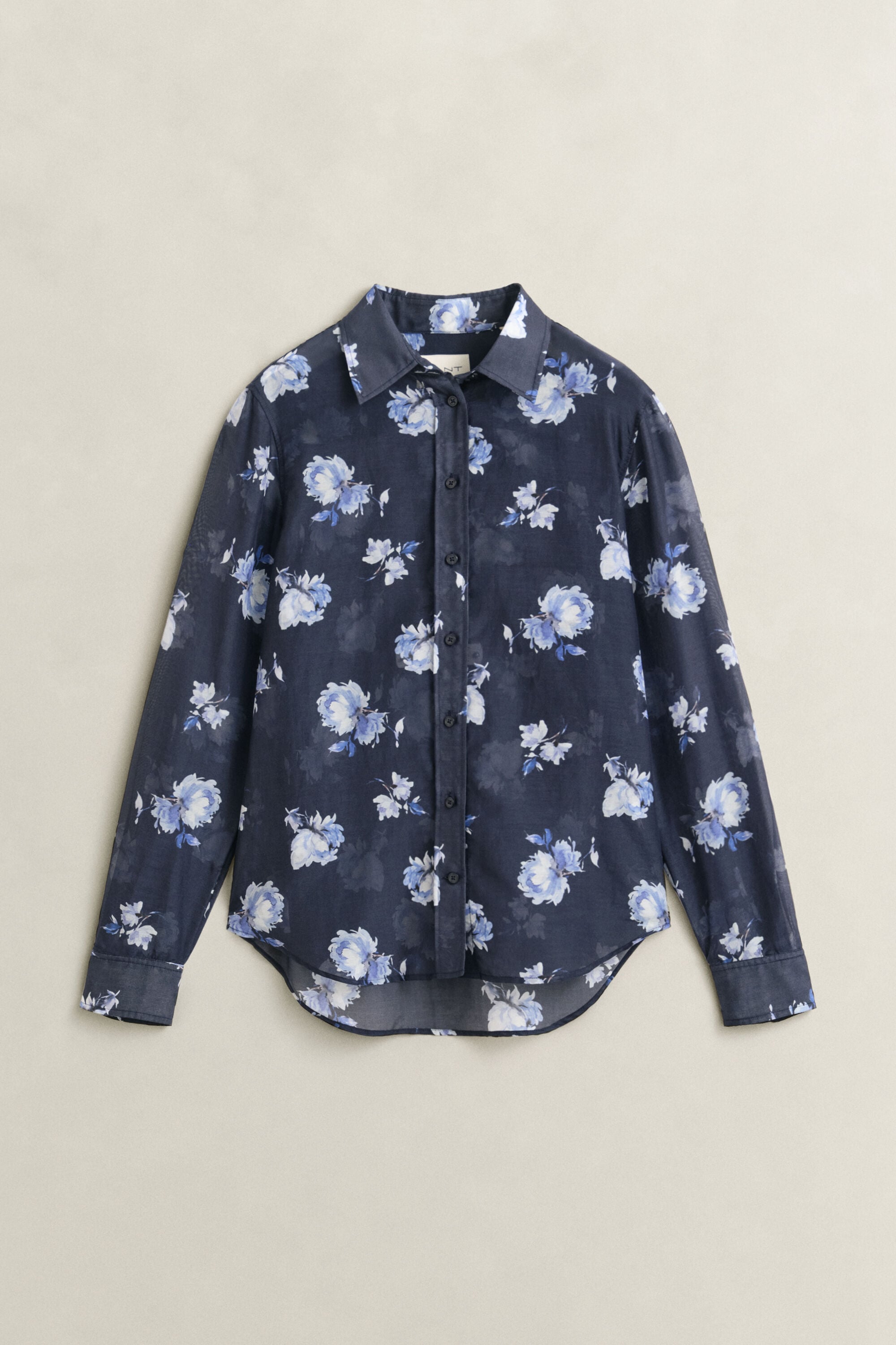 Camicia in misto seta-cotone con stampa floreale
