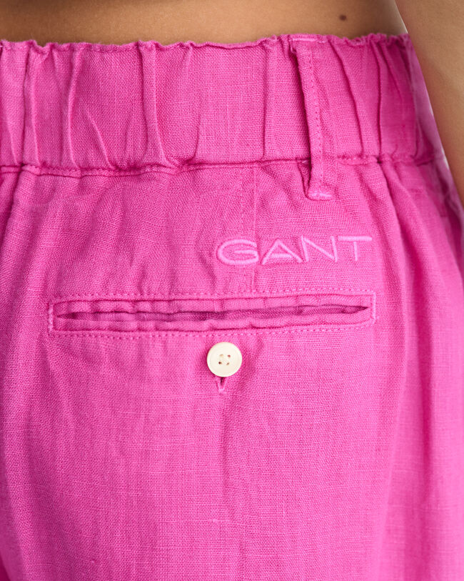 Pantaloni in lino plissettata a gamba larga Teen Girls