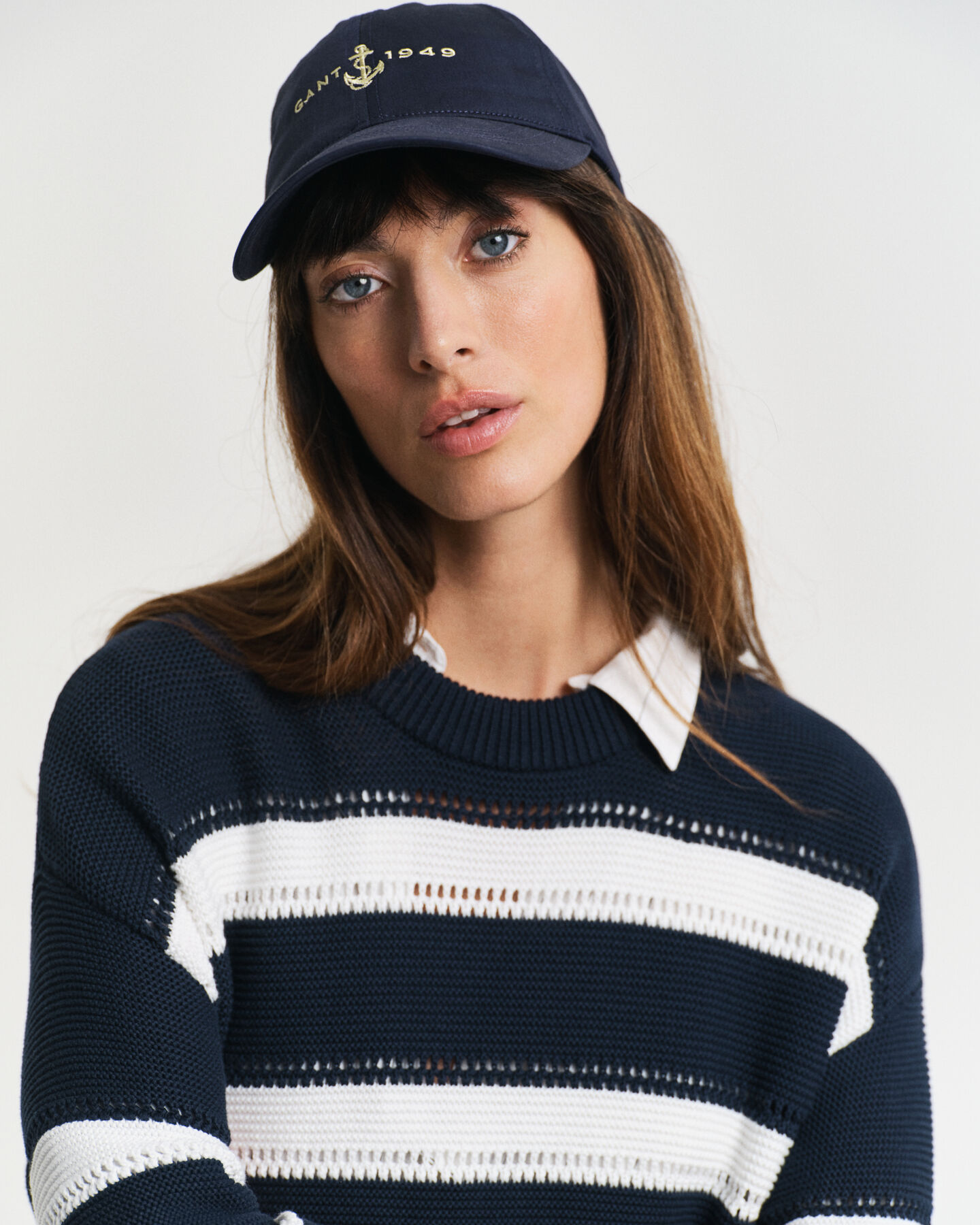 Maglia girocollo testurizzata a righe