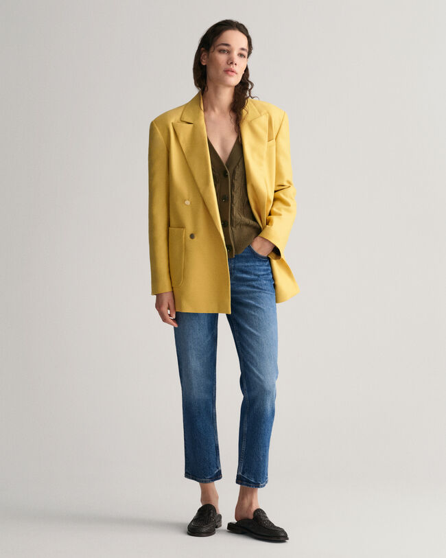 Cardigan con motivo a spina di pesce e scollo a V