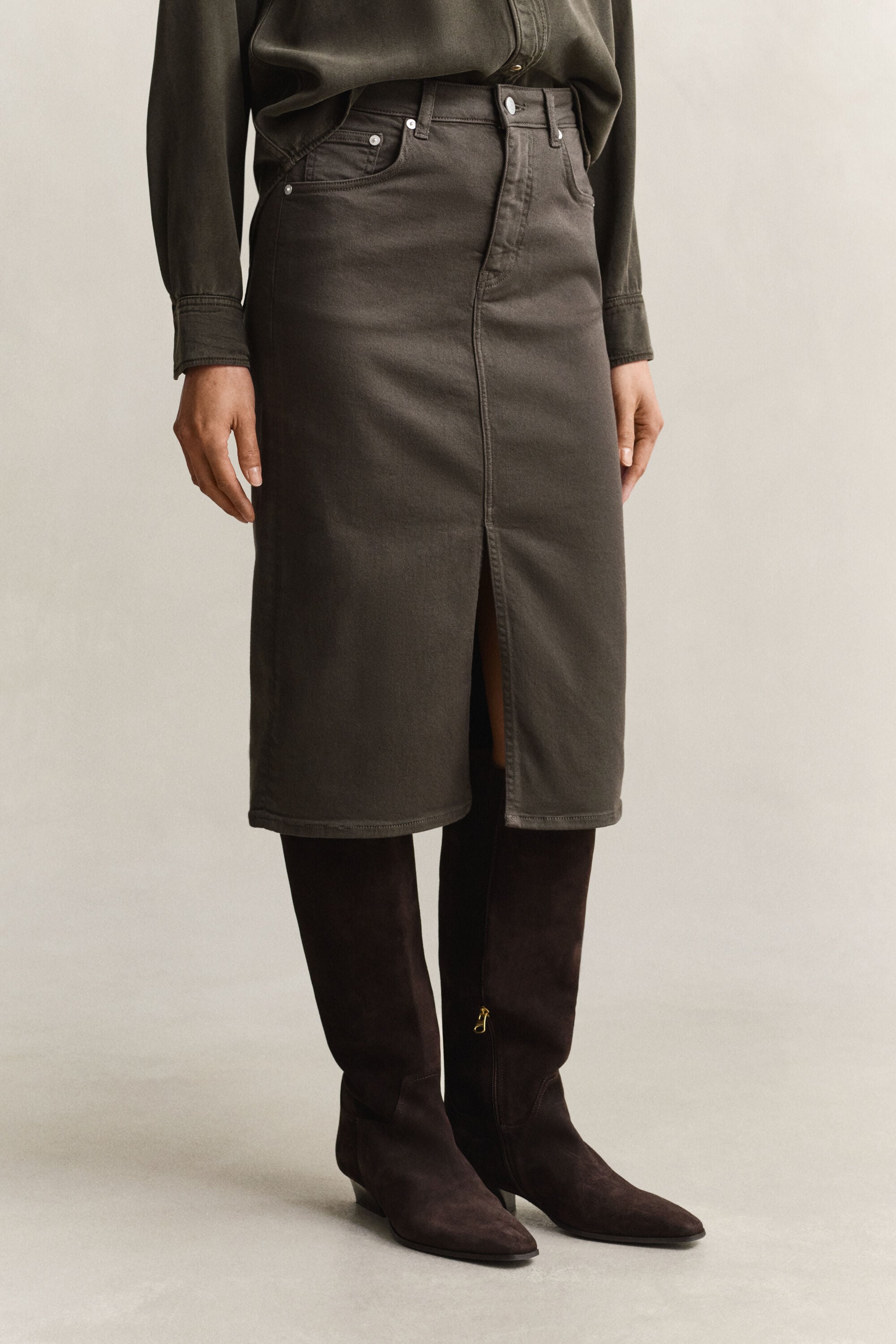 Gonna longuette in twill