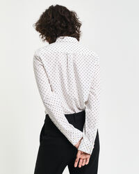 Camicia in voile di cotone con stampa a pois regular fit