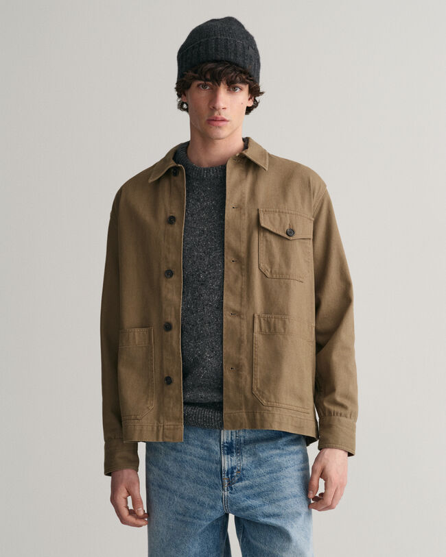 Camicia giacca in twill spazzolato