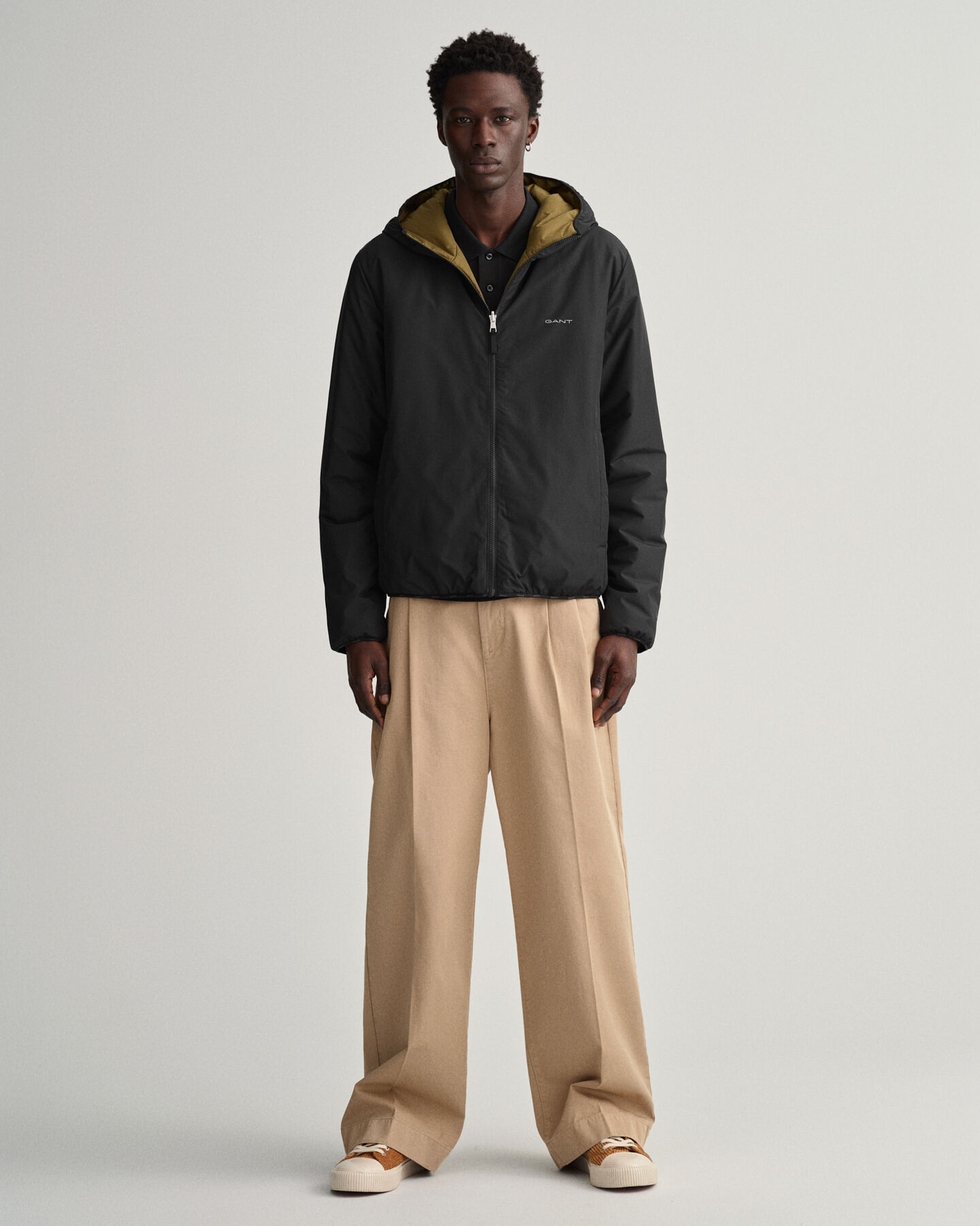 Giacca con cappuccio double-face