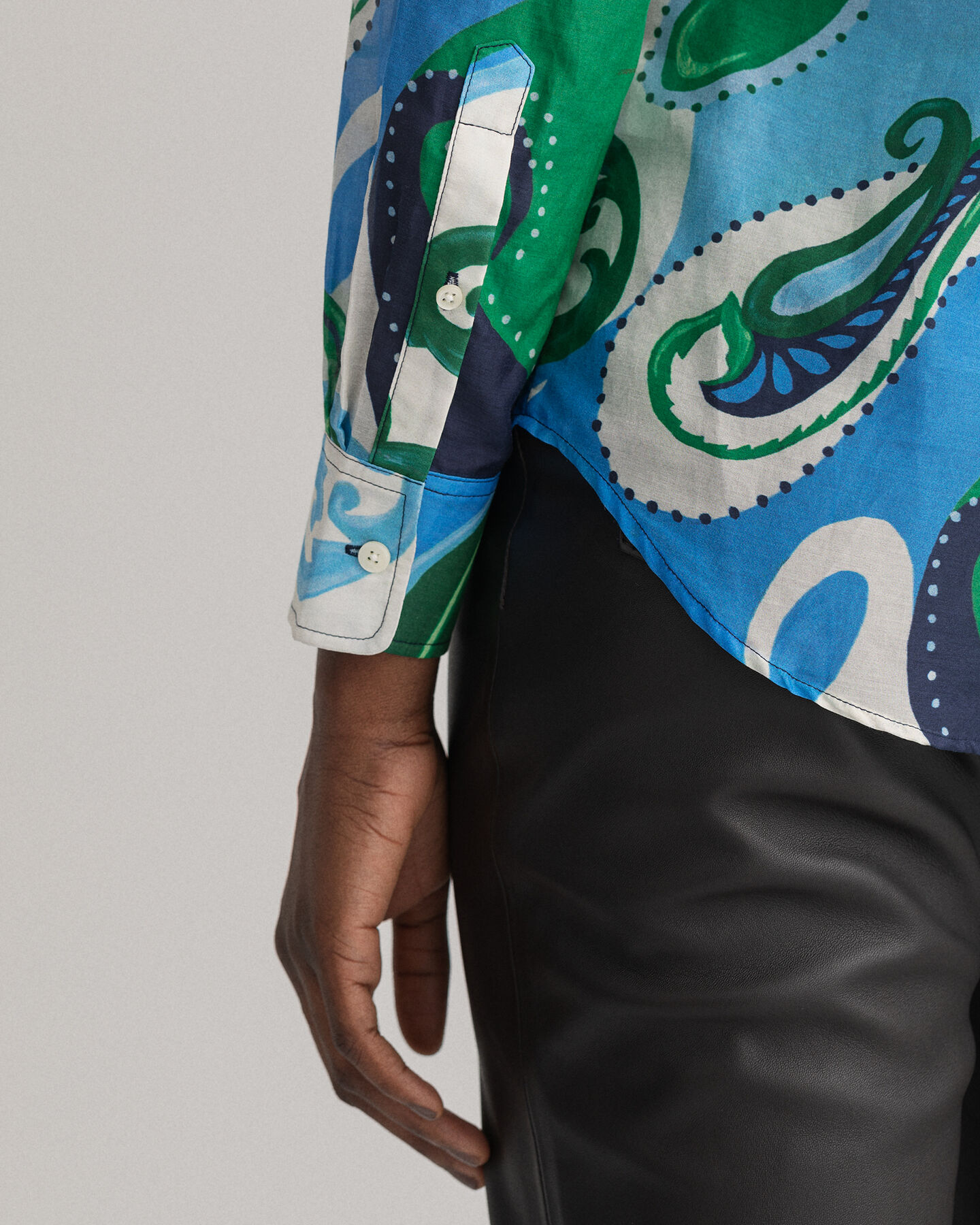 Camicia in misto cotone e seta cachemire regular fit