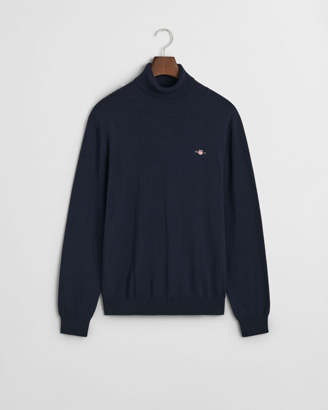 Maglia a collo alto in lana e cotone