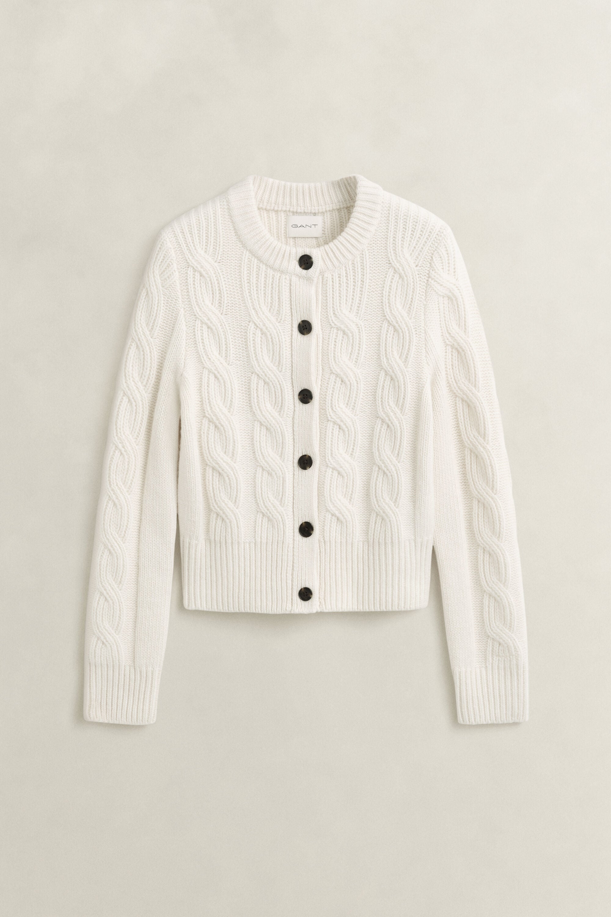 Cardigan in misto lana con lavorazione a trecce