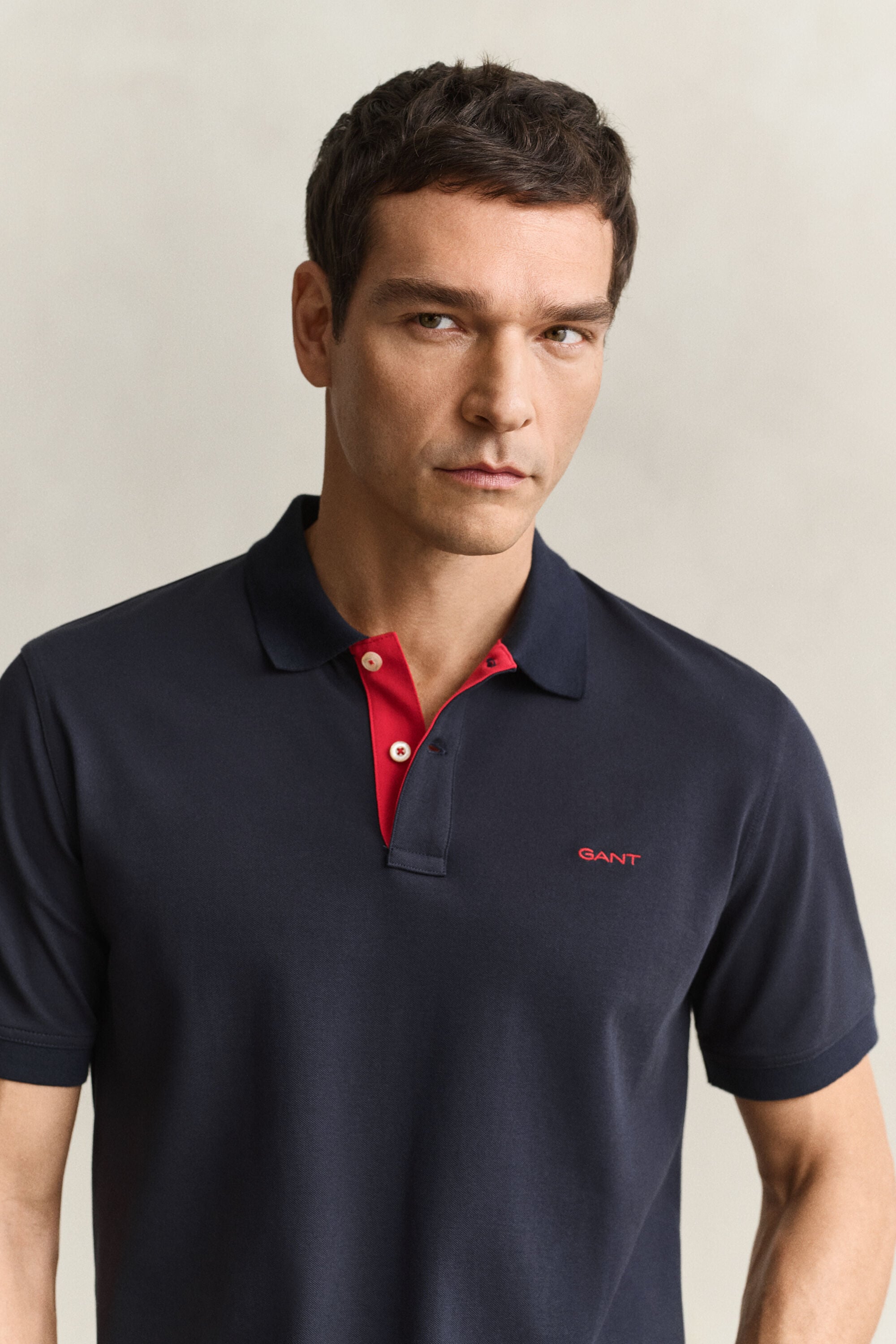 Polo in piqué a contrasto