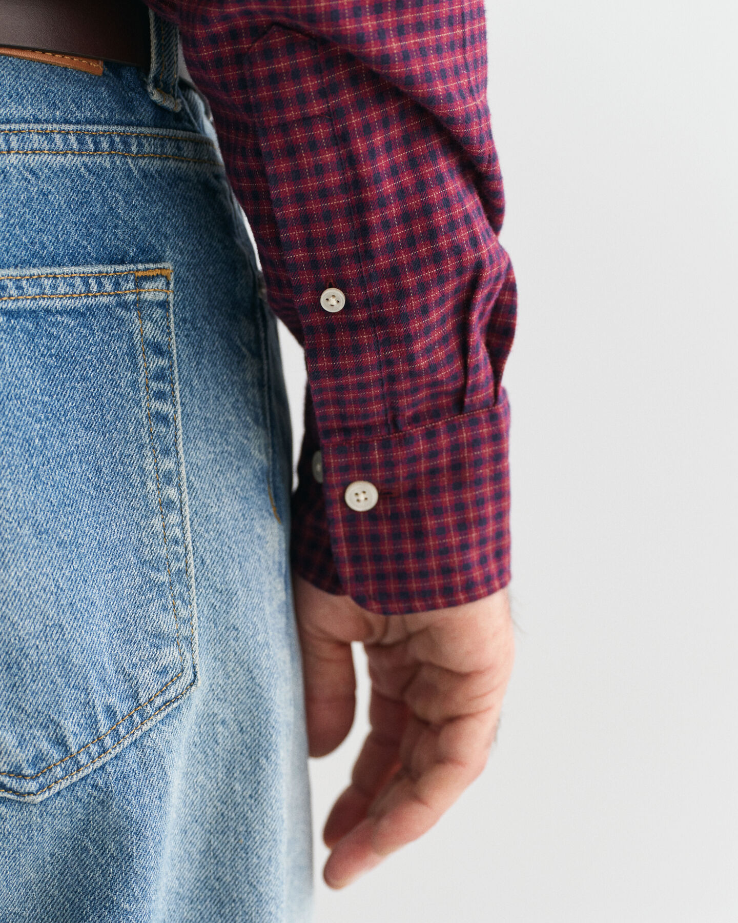 Camicia in flanella a microquadretti regular fit