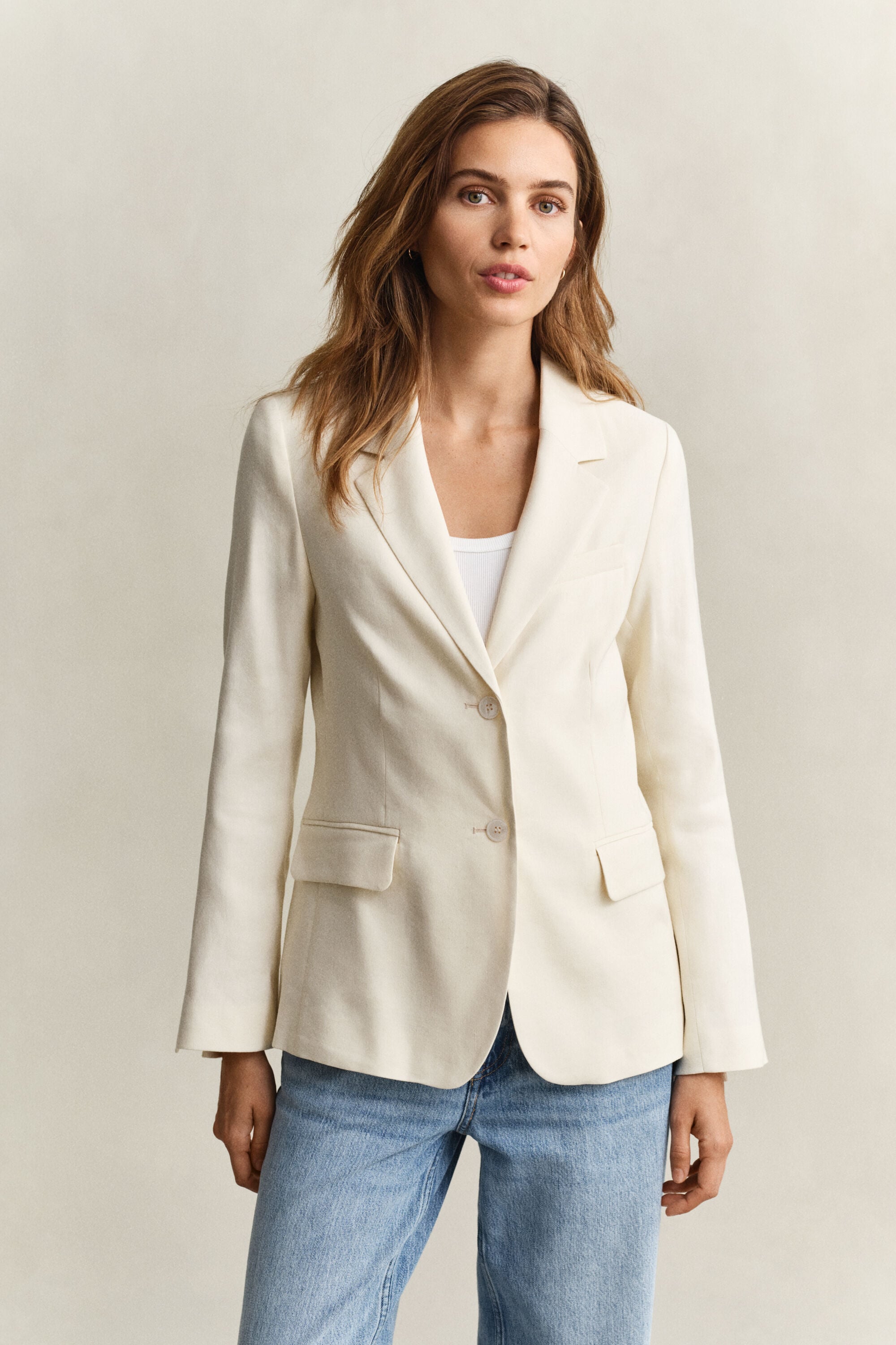 Blazer in lino elasticizzato