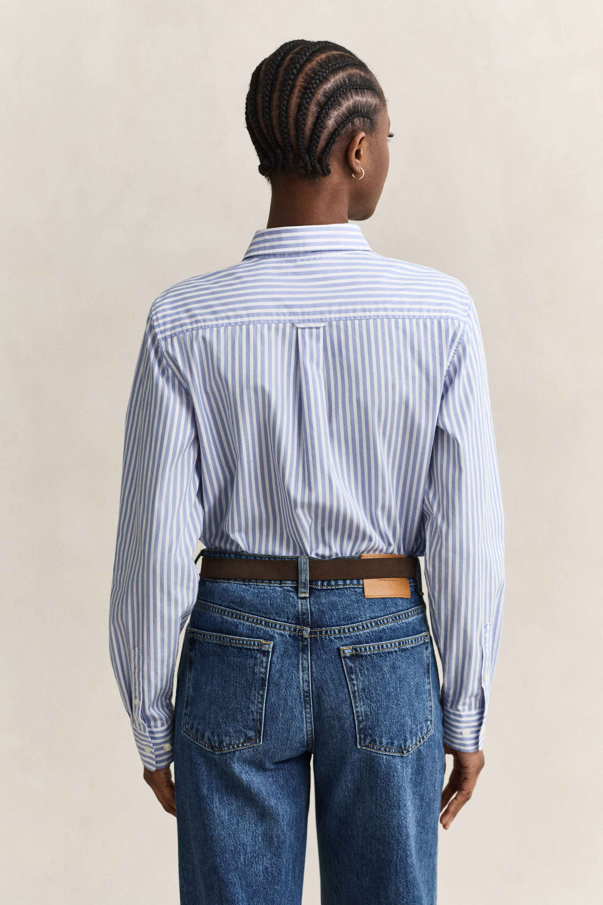 Camicia classica in popeline a righe regular fit