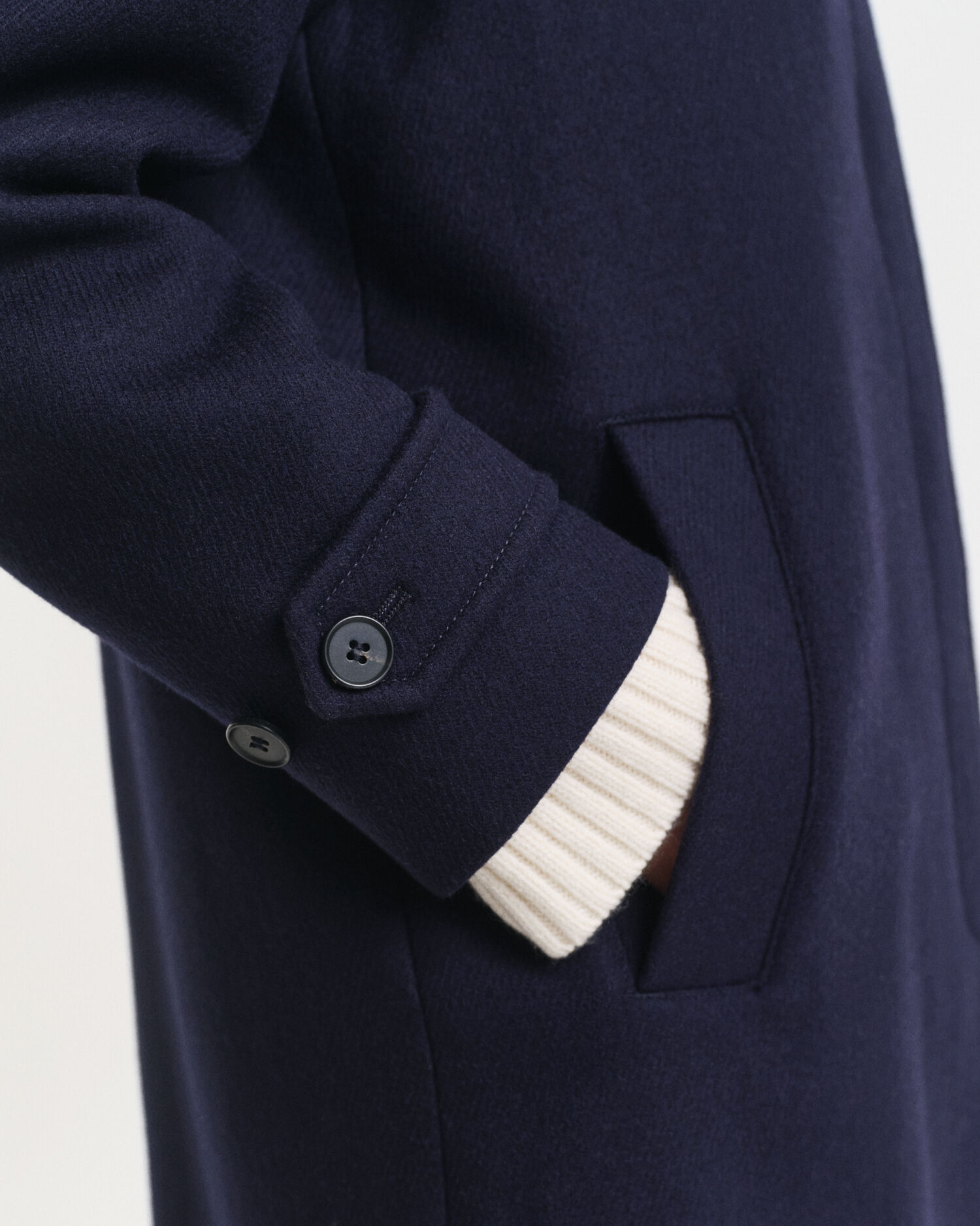 Impermeabile in misto cotone e lana