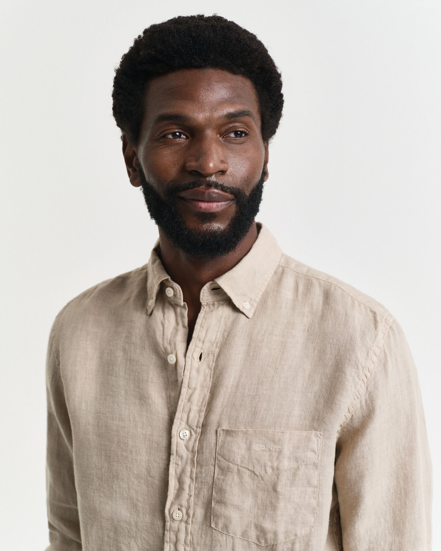 Camicia di lino tinto in capo regular fit