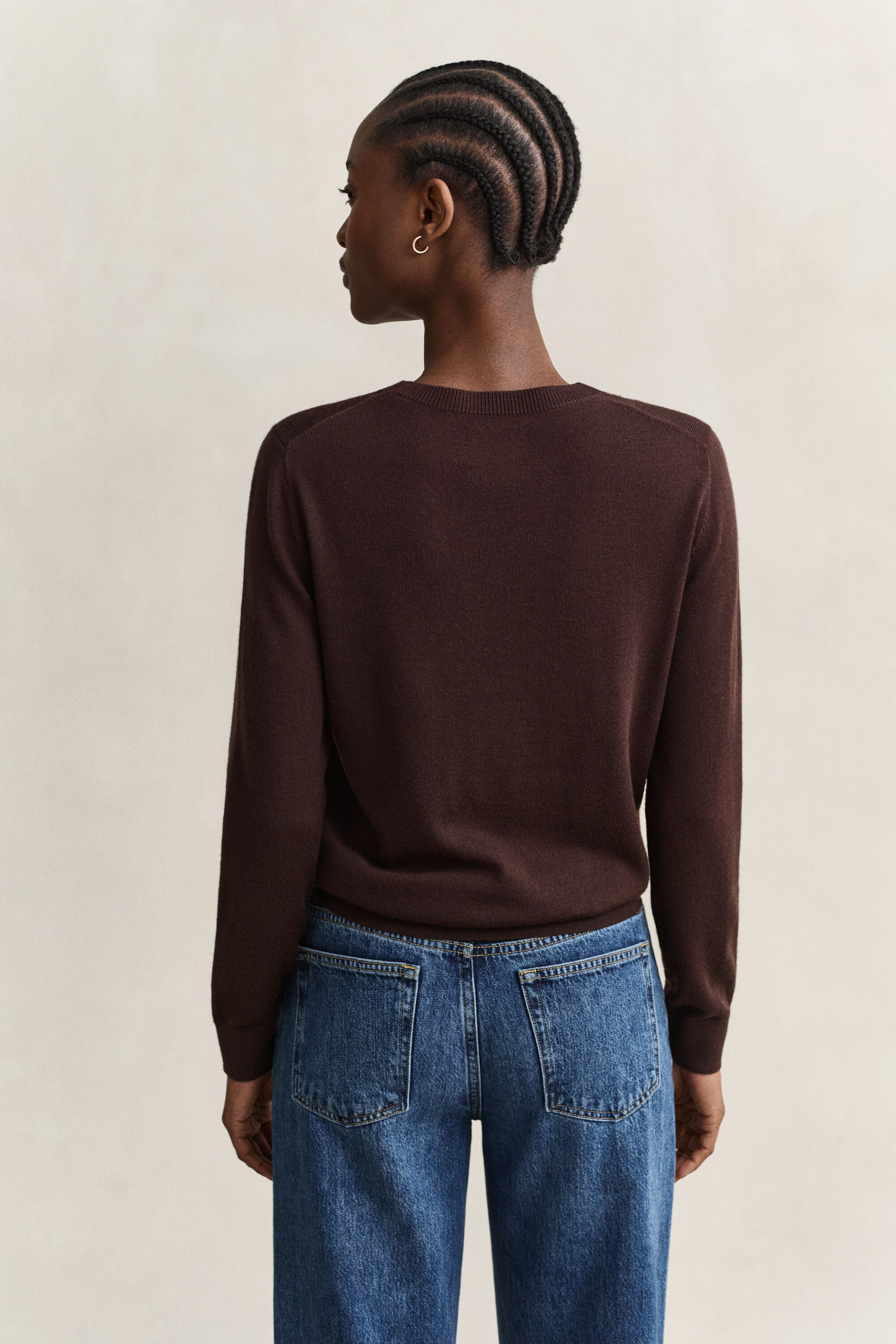 Maglia girocollo in finissima lana merino
