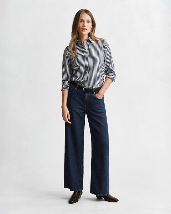 Camicia classica in popeline a righe regular fit