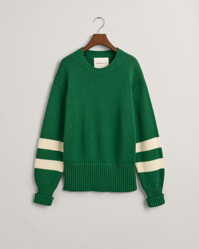 Maglia girocollo a righe a maniche corte