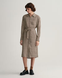 Abito chemisier Geometric con linea ad A