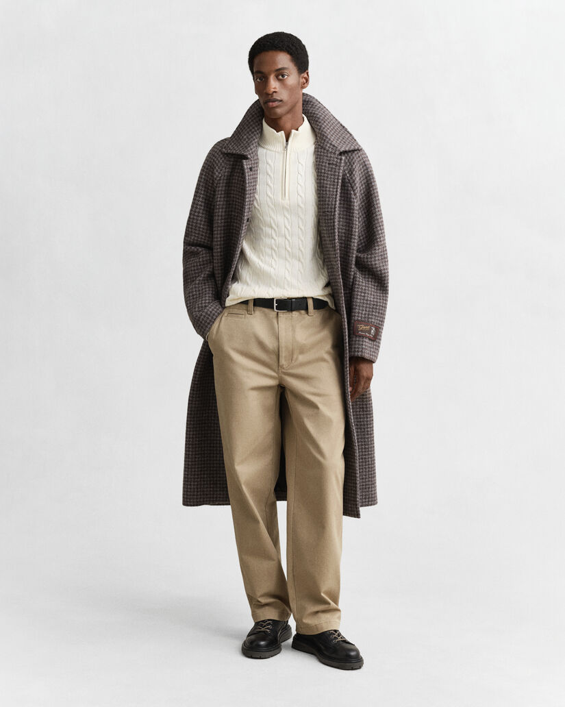 Maglia con zip corta in cotone a trecce