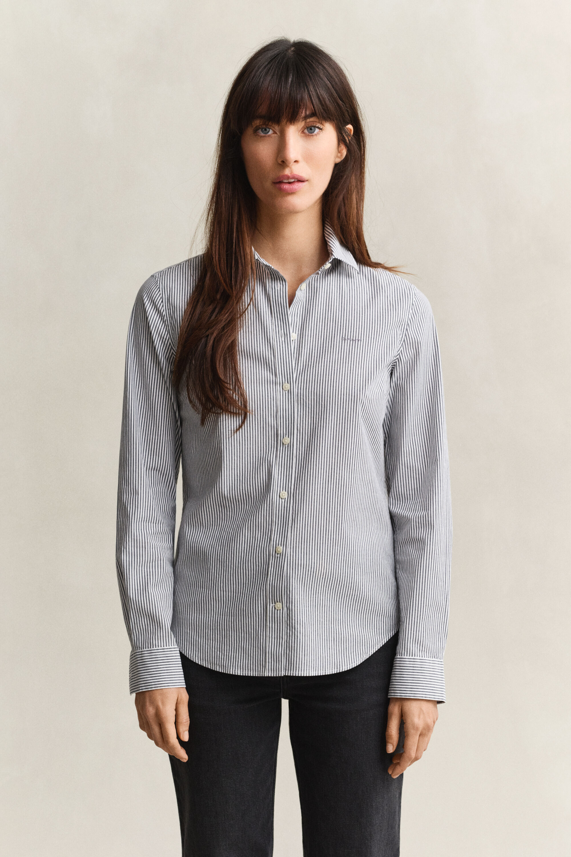 Camicia in popeline a righe