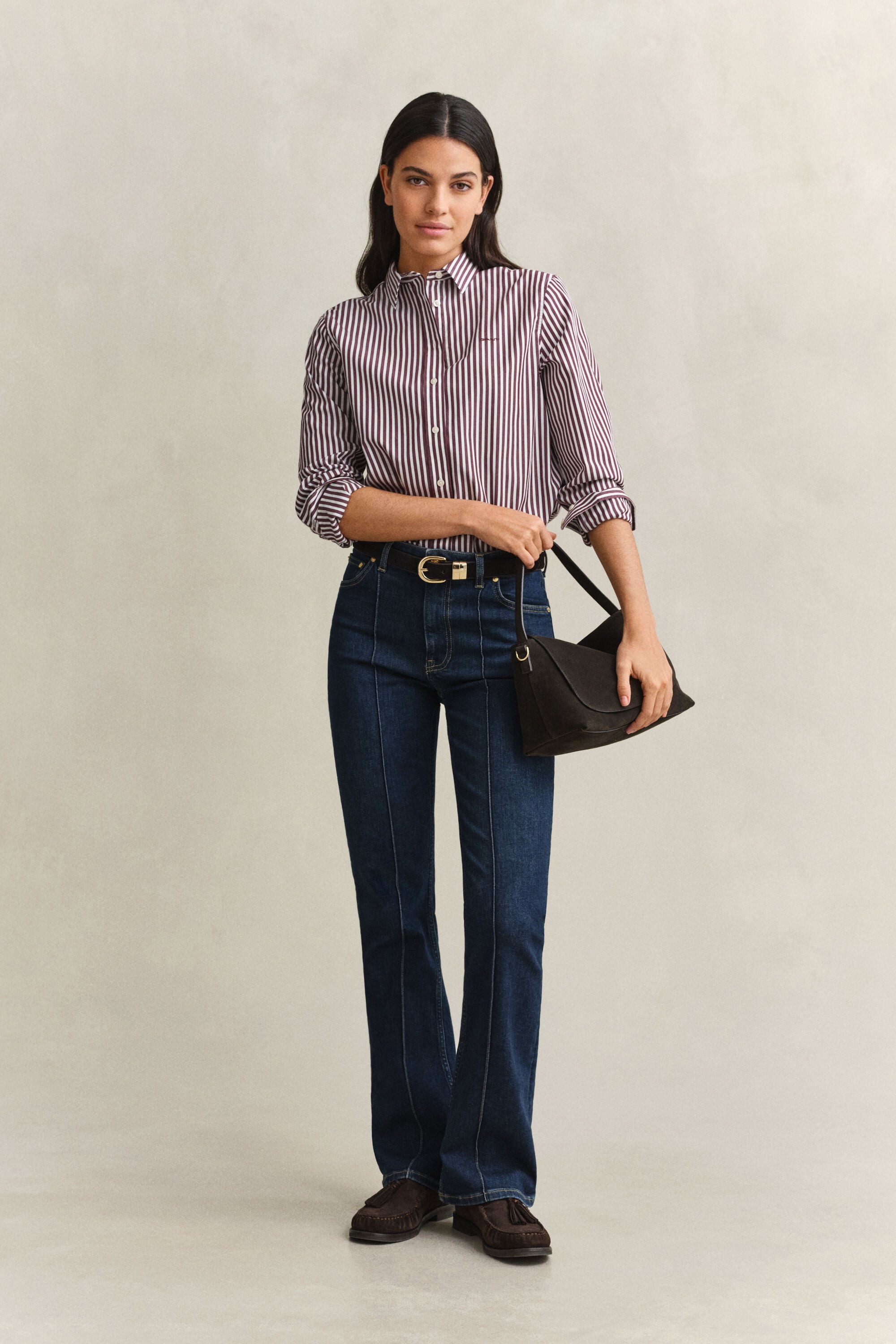 Camicia classica in popeline a righe regular fit