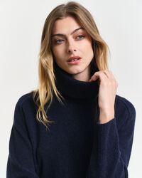 Abito a collo alto con dettagli con motivo a spina di pesce