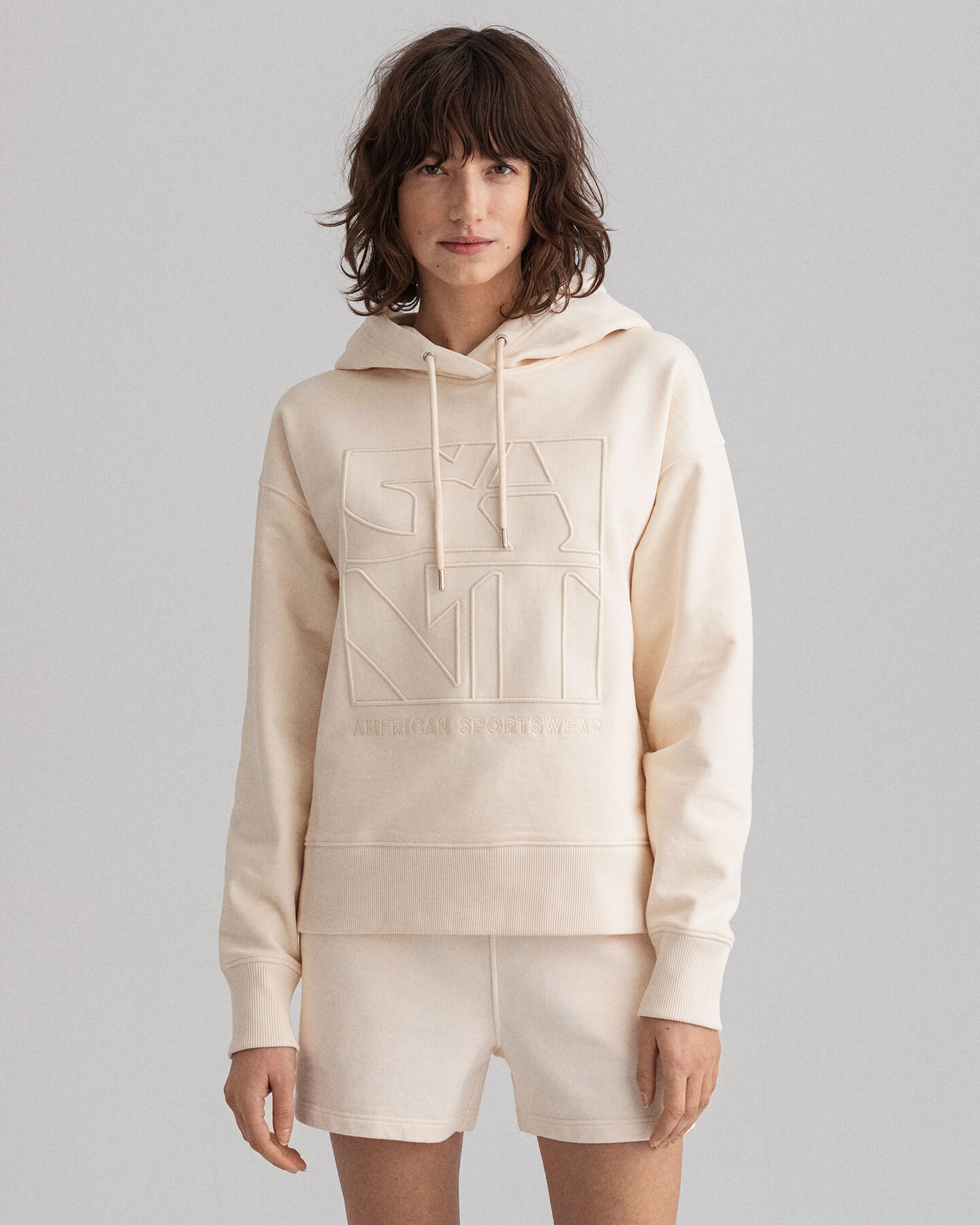 Felpa Tonal Quadrat con cappuccio e ricami