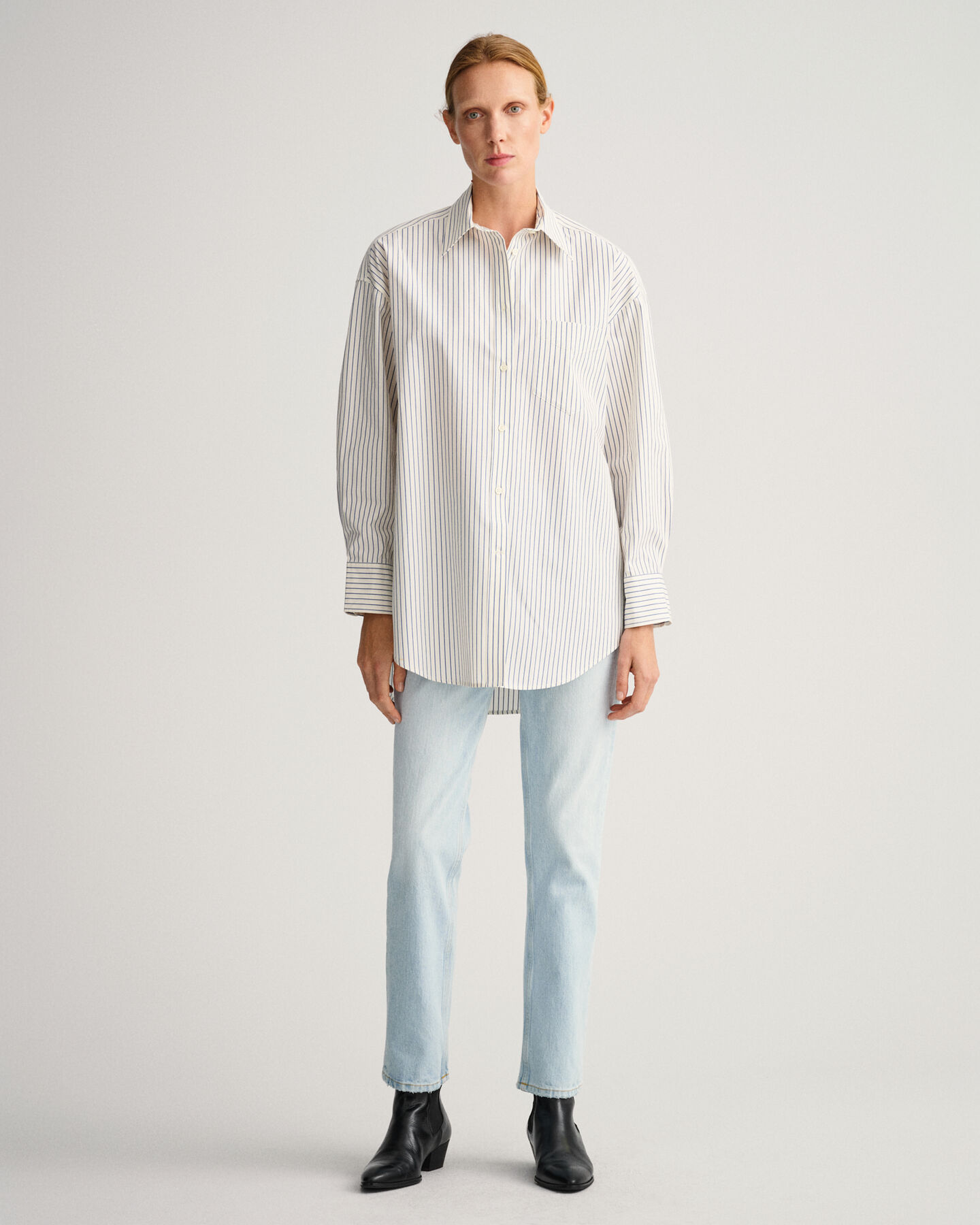 Camicia a righine oversize