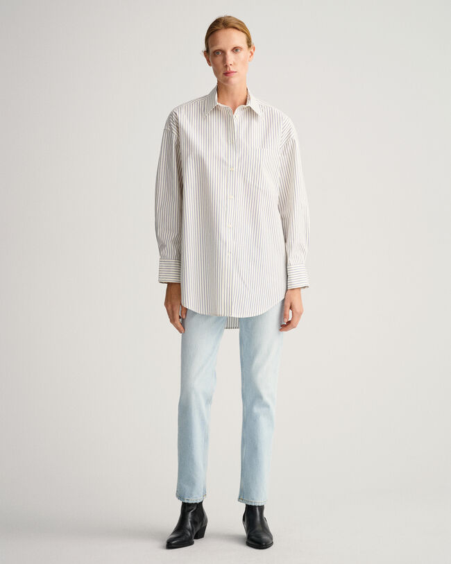 Camicia a righine oversize