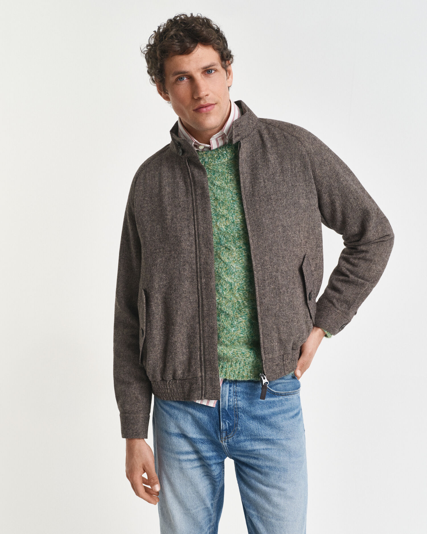 Giacca Harrington in misto lana