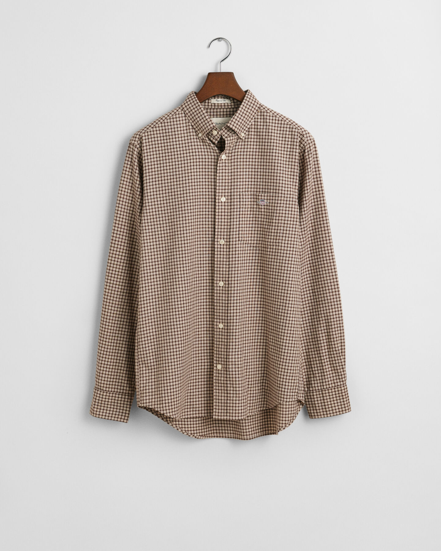 Camicia in flanella a microquadretti regular fit