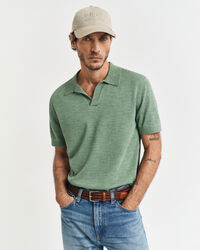 Maglia polo a maniche corte effetto sbiadito