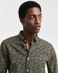 Camicia a righe con stampa cashmere regular fit