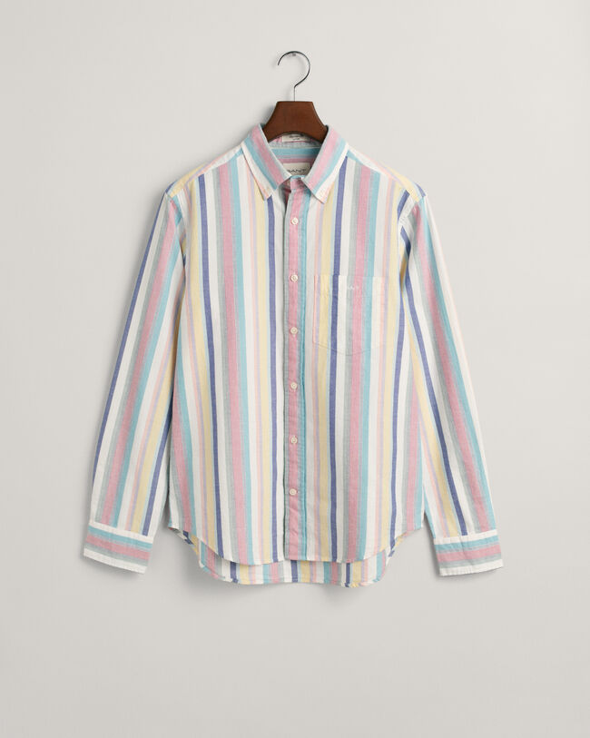 Camicia Oxford a righe multicolore regular fit