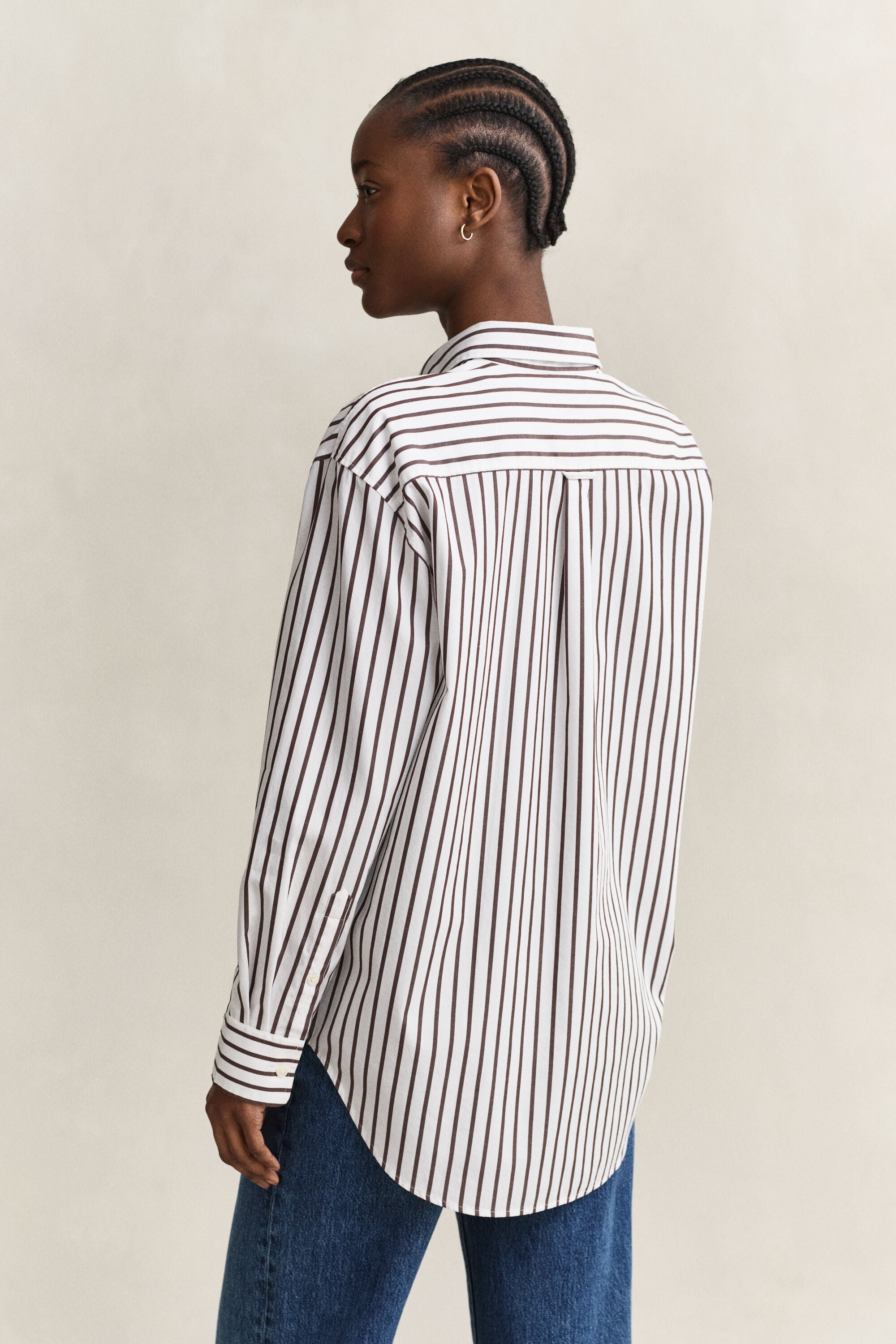 Camicia classica in popeline a righe relaxed fit