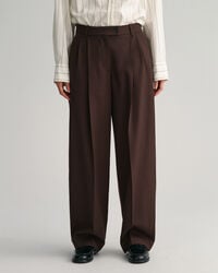Pantaloni in lana con gamba stretta in fondo relaxed fit